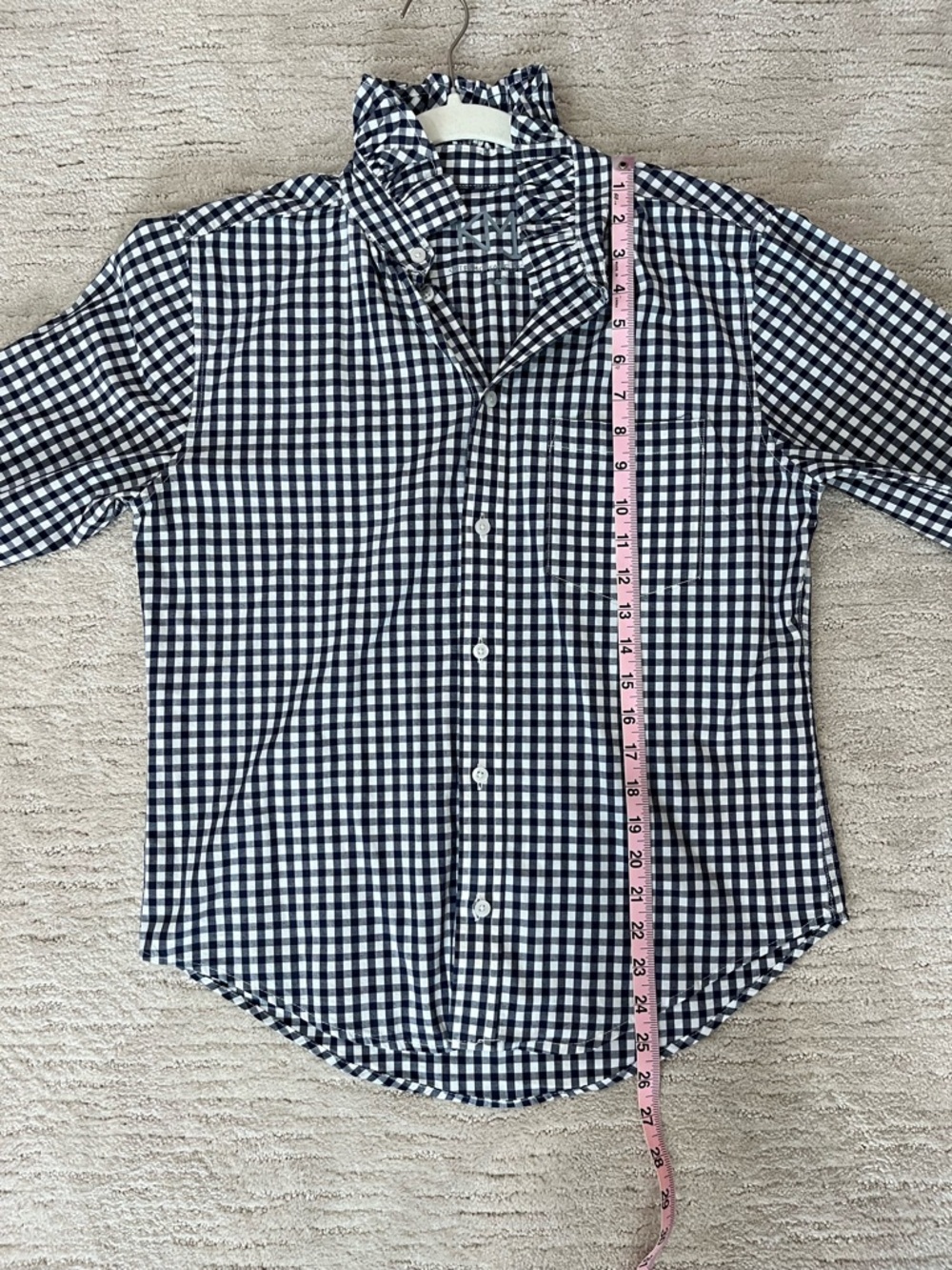 KMJ Quarantina Shirt navy and white gingham - Picture 6 of 9
